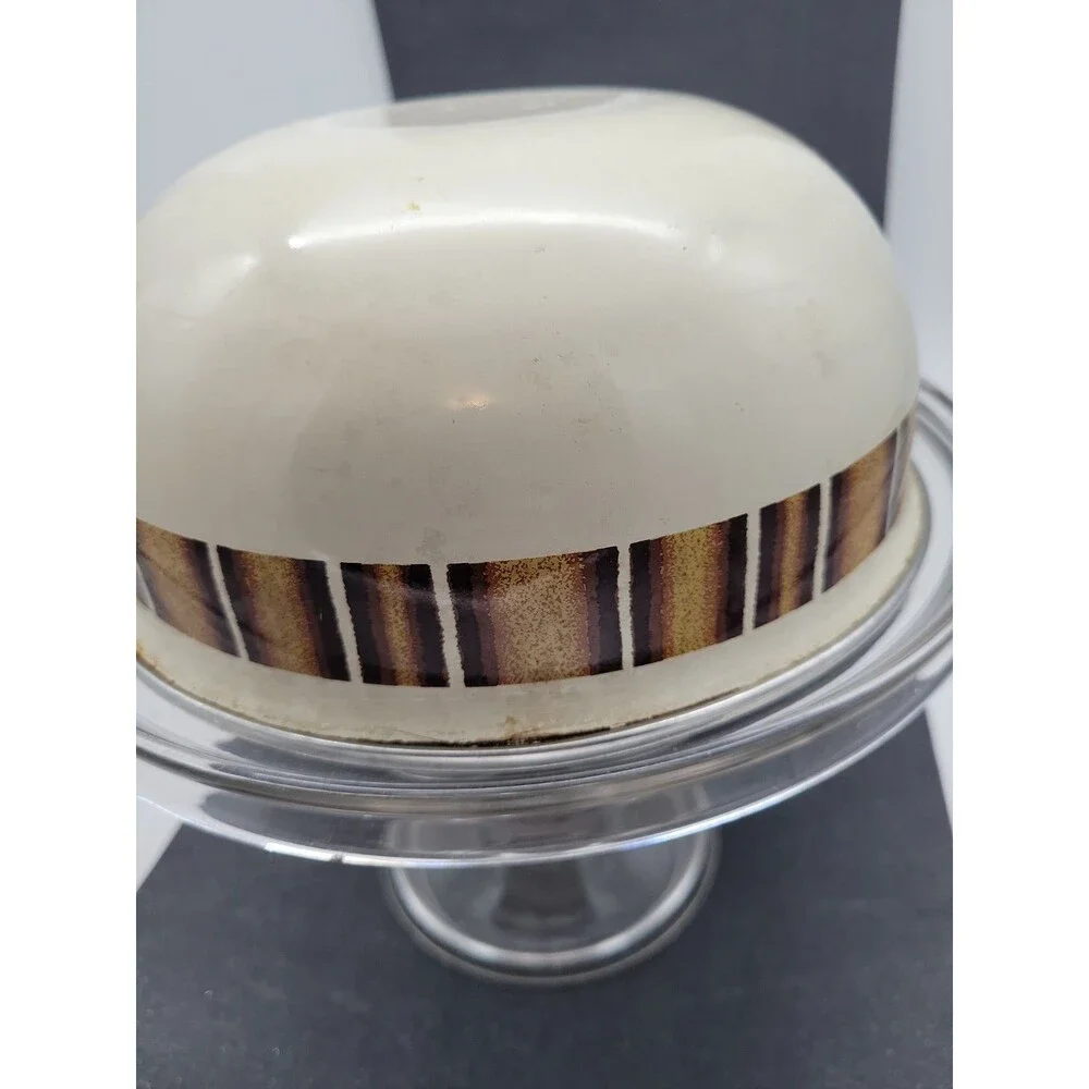 1960s Metal Enamel Mixing Bowl Set Brown Cream Retro Vtg 3 Piece Stripe Camping